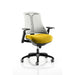 Dynamic Synchro Tilt Task Operator Chair Height Adjustable Arms Flex White Back, Senna Yellow Seat, Black Frame Medium Back