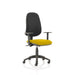 Dynamic Independent Seat & Back Task Operator Chair Height Adjustable Arms Eclipse Plus XL Black Back, Senna Yellow Seat Without Headrest High Back