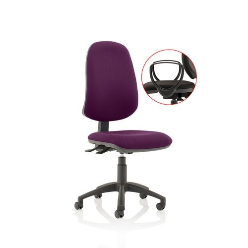 Dynamic Independent Seat & Back Task Operator Chair Loop Arms Eclipse Plus XL Tansy purple Seat Without Headrest High Back