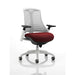 Dynamic Synchro Tilt Task Operator Chair Height Adjustable Arms Flex Moonstone White Back, Ginseng Chilli Seat, White Frame Medium Back