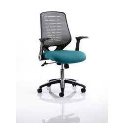 Dynamic Tilt & Lock Task Operator Chair Folding Arms Relay Silver Back, Maringa Teal Seat Without Headrest Medium Back