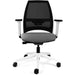 Synchro Tilt Office Chair 2D Armrest Ultra Black Mesh Back, White Frame, Light Grey Fabric Seat