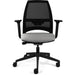 Synchro Tilt Office Chair 2D Armrest Ultra Black Mesh Back, Black Frame Light Grey Fabric Seat