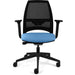 Synchro Tilt Office Chair 2D Armrest Ultra Black Designer Mesh Back, Black Frame, Blue Fabric Seat