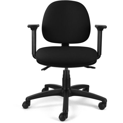 ENERGI-Plus Task Office Chair Adjustable Armrest Fabric Black Medium Back