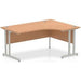 Dynamic Radial Right Hand Crescent Desk Oak MFC Cantilever Leg Grey Frame Impulse 1600/1200 x 600/800 x 730mm