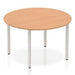 Dynamic Circular Table Oak MFC Box Frame Leg Silver Frame Impulse 1200 x 1200 x 725mm