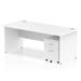 Dynamic Rectangular Straight Desk White MFC Panel End Leg White Frame Impulse 1 x 2 Drawer Mobile Pedestal Bundle 1800 x 800 x 730mm