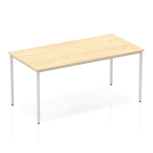 Dynamic Rectangular Straight Table Maple MFC Box Frame Leg Silver Frame Impulse 1600 x 800 x 725mm