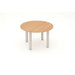 Round Meeting Table Beech MFC Post Legs Silver Impulse 1200 x 1200 x 730mm