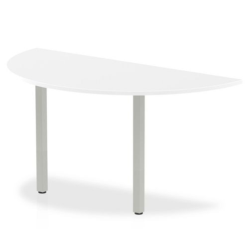 Dynamic D-End Desk White MFC Post Leg Grey Frame Impulse 1600 x 800 x 730mm