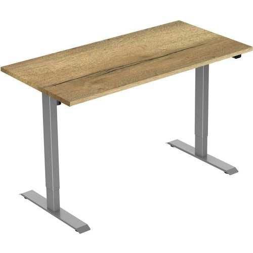 EUROSEATS Desk Grey Oak B000GR120NAT 80 mm x 750-1235 mm x 120 mm Leg Height: 1210 mm