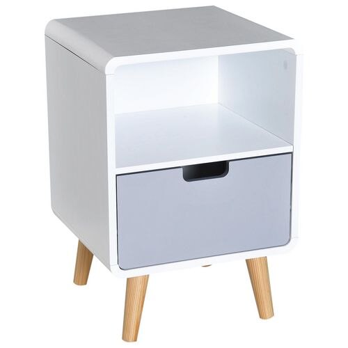 HOMCOM Bedside Table 580 x 380 x 380 mm White