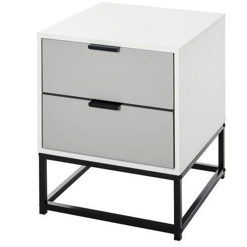 HOMCOM Bedside Table 480 x 400 x 400 mm White