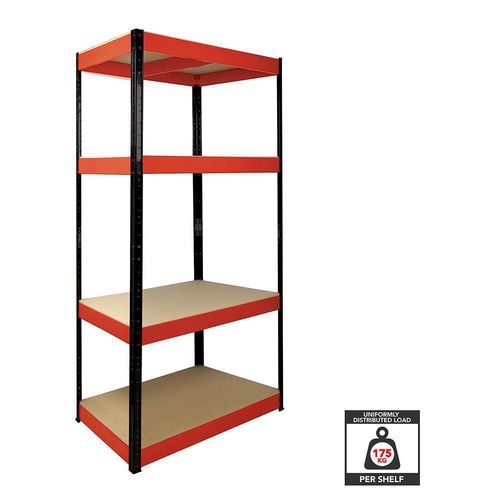 Nautilus Designs Garage Shelving - Boltless Model: 13497 Steel Red