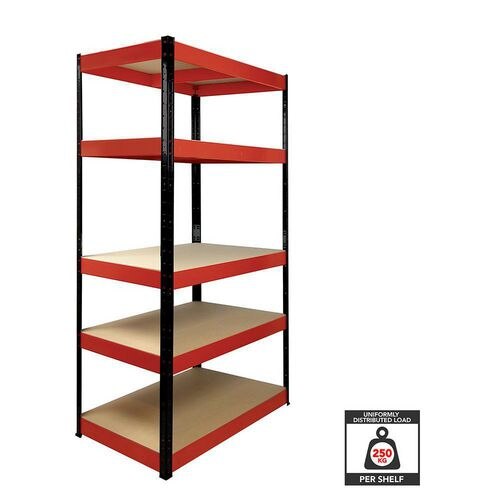 Nautilus Designs Garage Shelving - Boltless Model: 13499 Steel Red