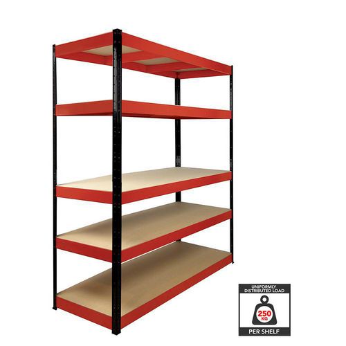 Nautilus Designs Garage Shelving - Boltless 13501 1,600 x 600 x 1,800 mm