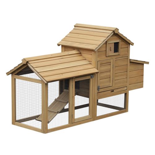 PawHut Chicken Coop Natural 540 mm x 1505 mm x 870 mm