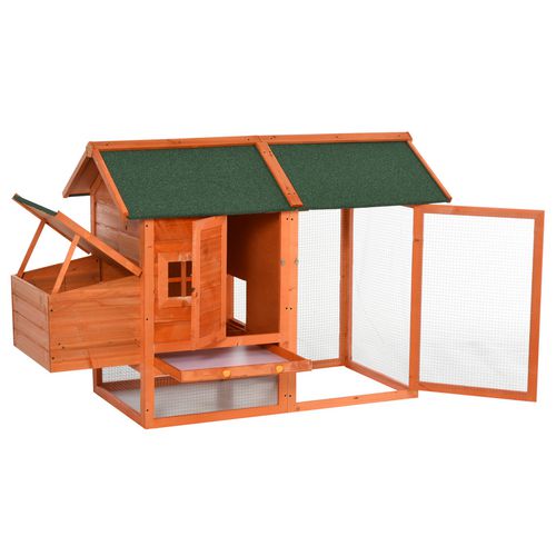 PawHut Chicken Coop Orange, Green 810 mm x 1700 mm x 1100 mm