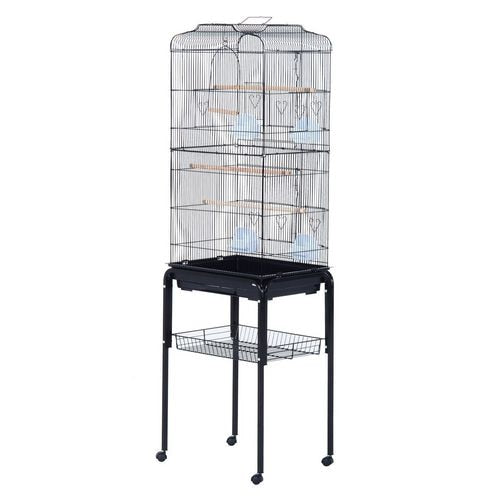 PawHut Bird Cage Black 370 mm x 475 mm x 1530 mm