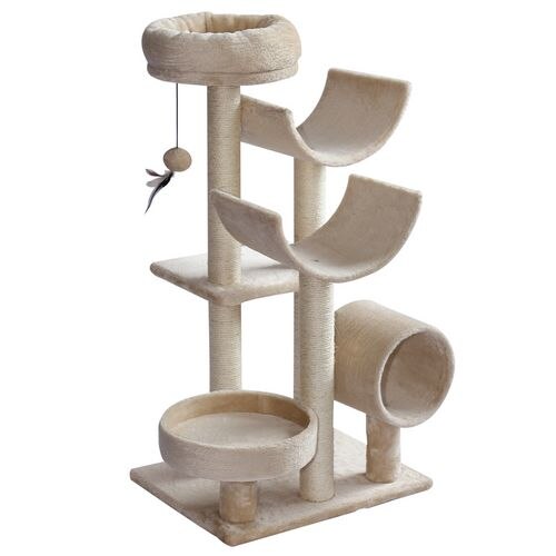 PawHut Cat Tree Beige 400 mm x 500 mm x 1050 mm