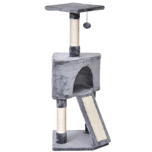 PawHut Cat Tree Grey 400 mm x 400 mm x 980 mm