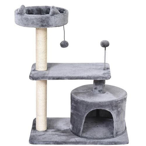 PawHut Cat Tree Grey 410 mm x 610 mm x 810 mm