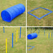 PawHut Pet Agility Set 6x Steel Stakes, 4x Spikes, 4x Lunch Box Spikes Blue, Yellow