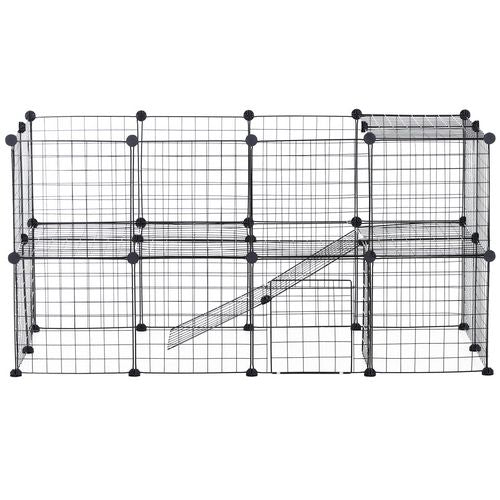 PawHut Pet Playpen Black 730 mm x 1460 mm x 730 mm