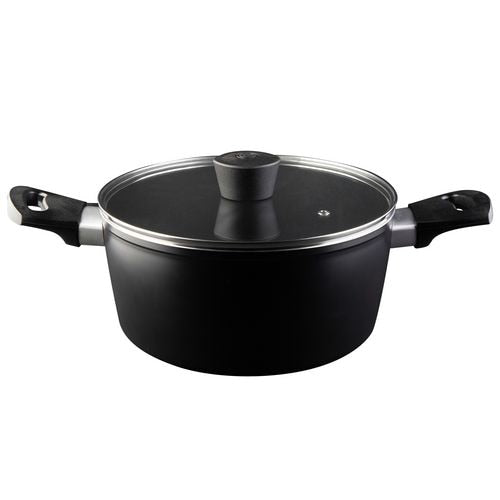 MasterChef Casserole Aluminium with Glass Lid Black, Silver 20 cm