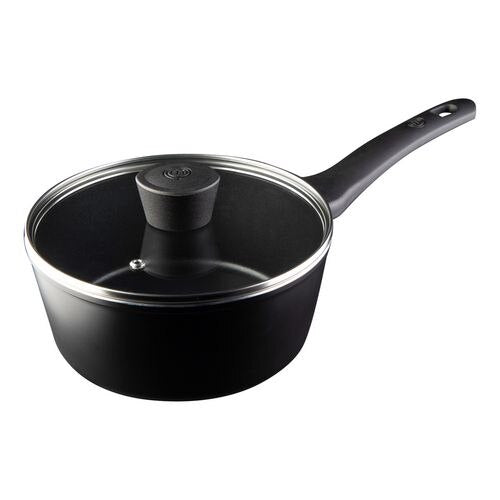 MasterChef Sauce Pan Forged Aluminium Black, Non-Stick Coating Silver 18 cm