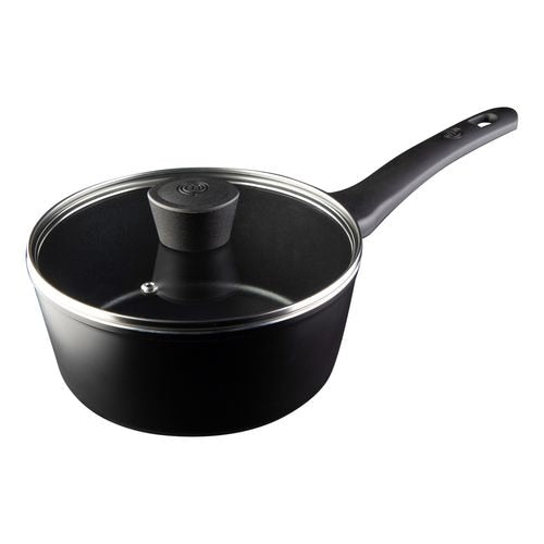 MasterChef Sauce Pan Forged Aluminium Black, Non-Stick Coating Silver 20 cm