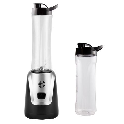 MasterChef Smoothie Blender incl. 2x 600ml Sport Bottles Plastic UK Silver, Black