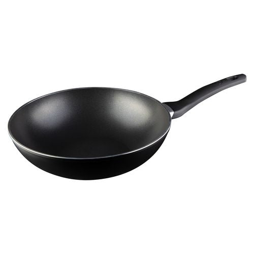 MasterChef Wok Pan Forged Aluminium, Non-Stick Coating Black, Silver 28 cm