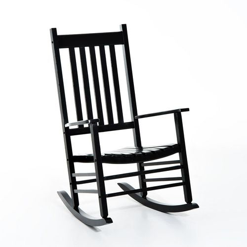 OutSunny Rocking Chair 84A-041BK Poplar Wood Black