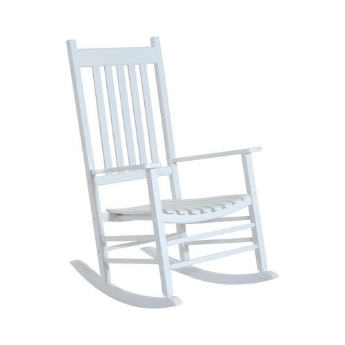 OutSunny Rocking Chair 84A-041WT Poplar Wood White