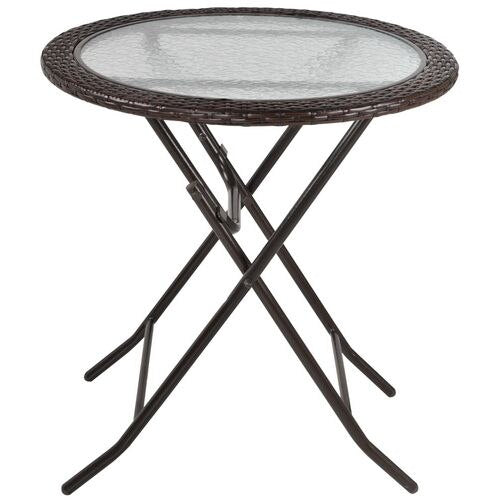 OutSunny Rattan Folding Table 861-036 Steel