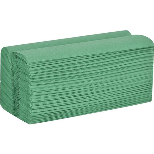 essentials Hand Towels C-fold Green 1 Ply HE128GRNDS 12 Packs of 240 Sheets