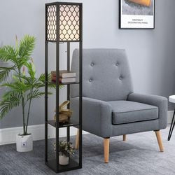 HOMCOM Floor Lamp Black 260 x 260 x 1,600 mm