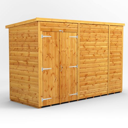 Power Garden Shed 104PPWDD Golden Brown 10x4