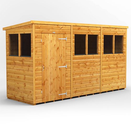 Power Garden Shed 124PP Golden Brown 12x4