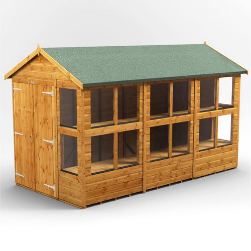 Power Garden Shed 126PAPSDD Golden Brown 12x6