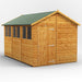 Power Garden Shed 128PA Golden Brown 12x8