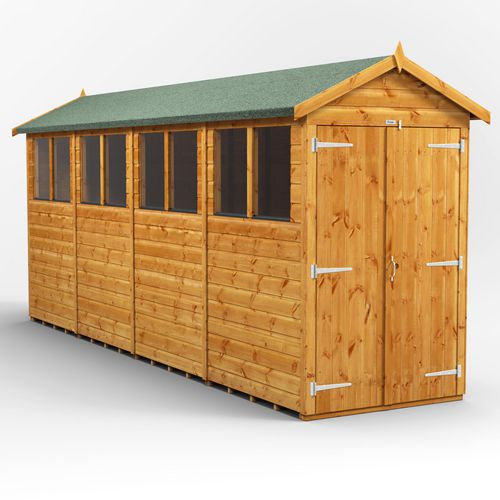 Power Garden Shed 164PADD Golden Brown 16x4