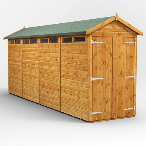 Power Garden Shed 164PASSDD Golden Brown 16x4