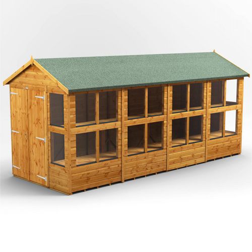 Power Garden Shed 166PAPSDD Golden Brown 16x6