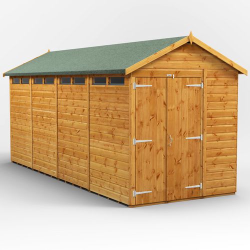 Power Garden Shed 166PASSDD Golden Brown 16x6