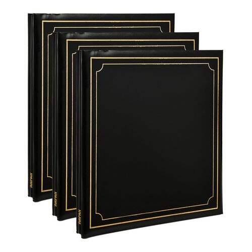 ARPAN Photo Album AL-9175-X3 24 Sheets Black Pack of 3