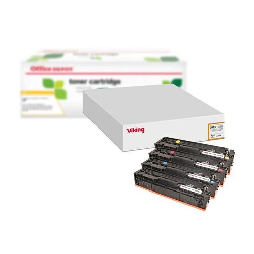 Compatible Office Depot HP CF540X/CF541X/CF543X/CF542X Toner Cartridge Black, Cyan, Magenta, Yellow Pack of 4