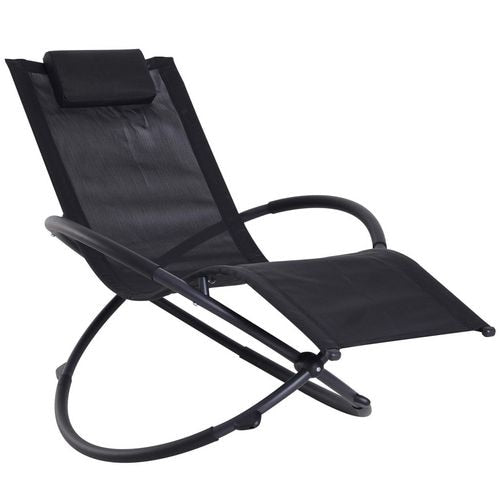 OutSunny Rocking Chair 84A-079BK Steel, Texteline Black